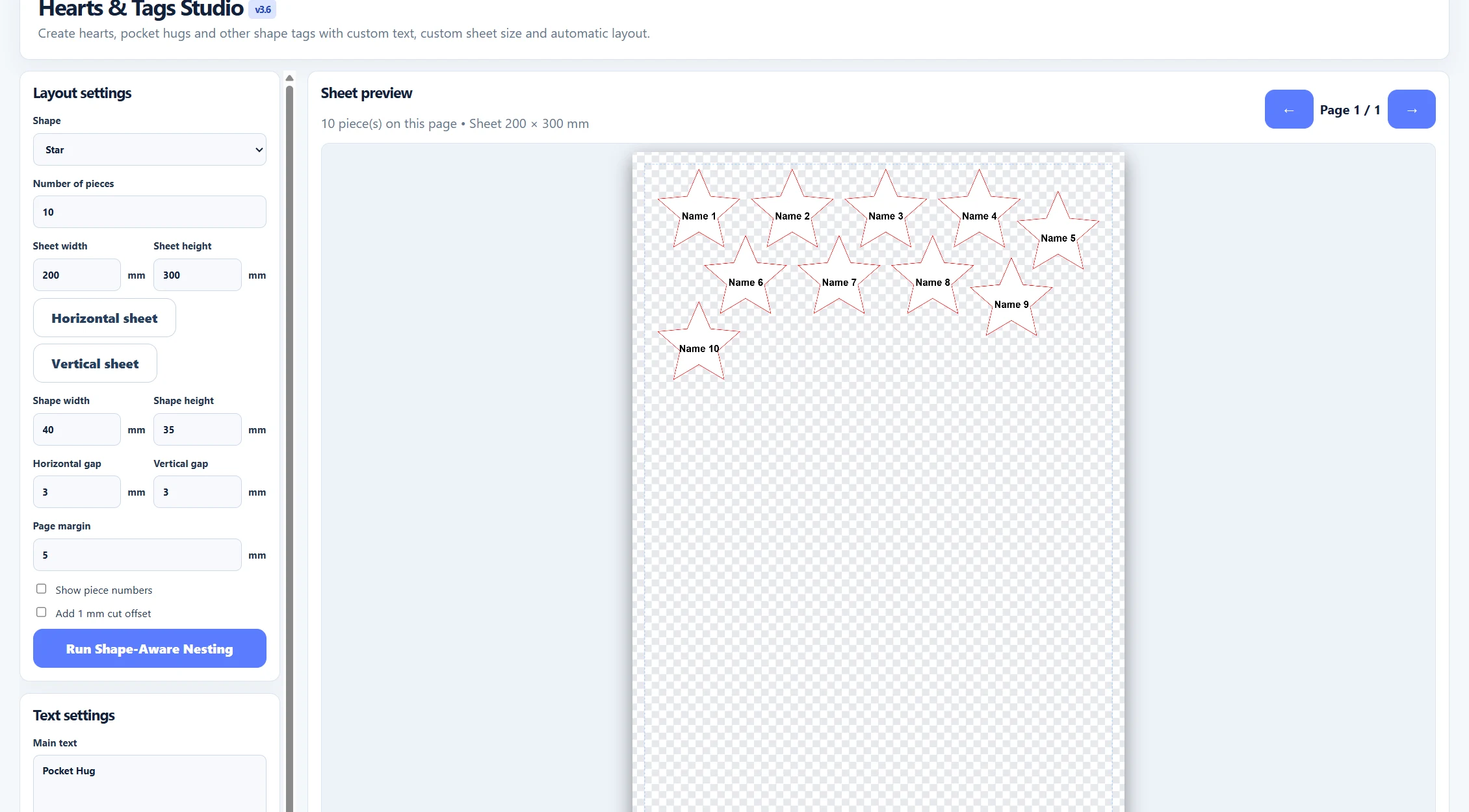 Hearts & Tags Studio screenshot preview