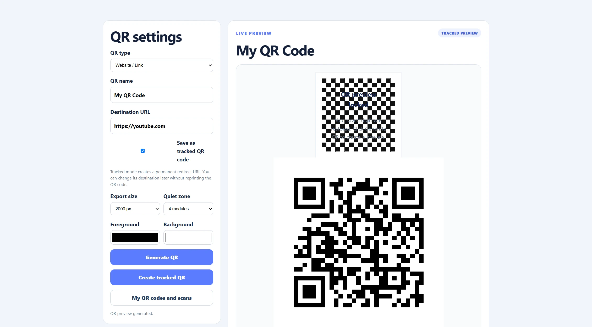 QR Code Generator screenshot preview
